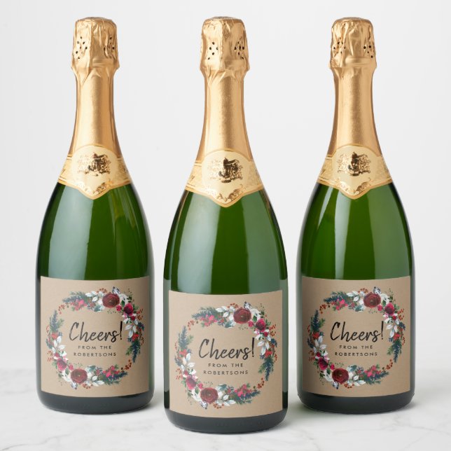 Étiquettes Pour Bouteilles De Vin Mousseux Serre Florale de vacances (Bouteilles)