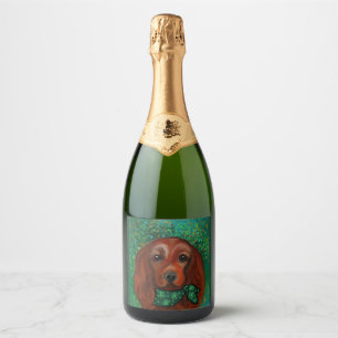 Étiquettes Pour Bouteilles De Vin Mousseux Setter rouge irlandais