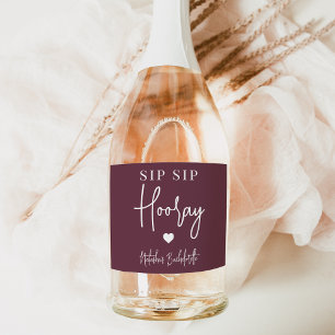 Étiquettes Pour Bouteilles De Vin Mousseux Sip Sip Hooray Bachelorette Party Favoriser