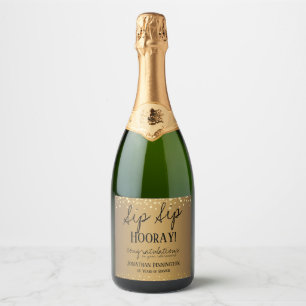 Étiquettes Pour Bouteilles De Vin Mousseux Sip Sip Hooray Félicitations Retraite Wine Lab
