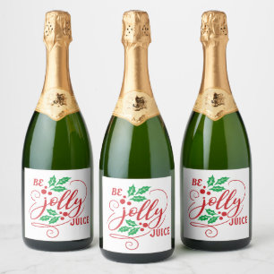 Étiquettes Pour Bouteilles De Vin Mousseux Sois Jolly Juice Christmas Cheer Champagne Botte