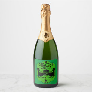 Étiquettes Pour Bouteilles De Vin Mousseux Sortez De Prison Libération Cadeau
