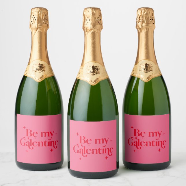 Étiquettes Pour Bouteilles De Vin Mousseux Soyez Mon Ami Galentine Valentine Red Pink (Bouteilles)
