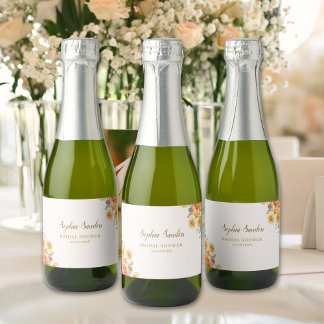 Étiquettes Pour Bouteilles De Vin Mousseux Spring Bridal Shower Featuring Orange Blossoms