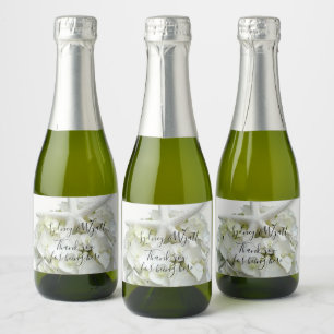 Étiquettes Pour Bouteilles De Vin Mousseux Starfish Blanc Hydrangea Fleurs Merci Mariage