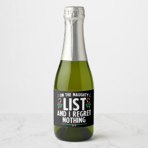 Étiquettes Pour Bouteilles De Vin Mousseux Sur La Liste Coquine Et Je Ne Regrette Rien De Noë
