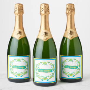 Étiquettes Pour Bouteilles De Vin Mousseux Symbole de la fête de la Saint-Jean en Suède 