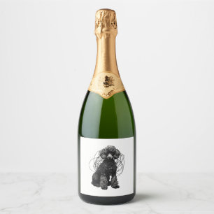 Étiquettes Pour Bouteilles De Vin Mousseux T-shirt Black Poodle Premium
