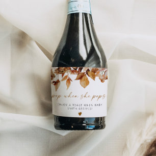 Étiquettes Pour Bouteilles De Vin Mousseux TALIA Bohemian Terracotta Floral Pop Quand Elle Po