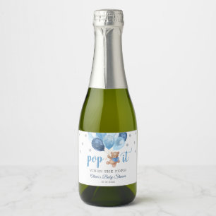 Étiquettes Pour Bouteilles De Vin Mousseux Teddy Bear Pop It When She Pops Baby shower Cadeau