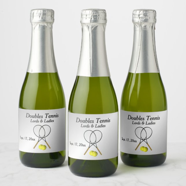 Étiquettes Pour Bouteilles De Vin Mousseux Tennis Custom Silver Mini (Bouteilles)