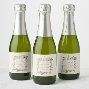 Étiquettes Pour Bouteilles De Vin Mousseux Terres botaniques rustiques Noms des Mariages