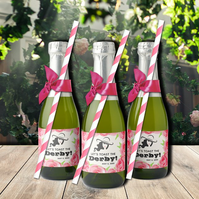 Étiquettes Pour Bouteilles De Vin Mousseux Toast le Derby ! Rose (Créateur téléchargé)
