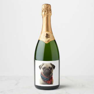 Étiquettes Pour Bouteilles De Vin Mousseux TOUS LES AMOUREUX DE CHIENS AMÉRICAINS Carlin 2