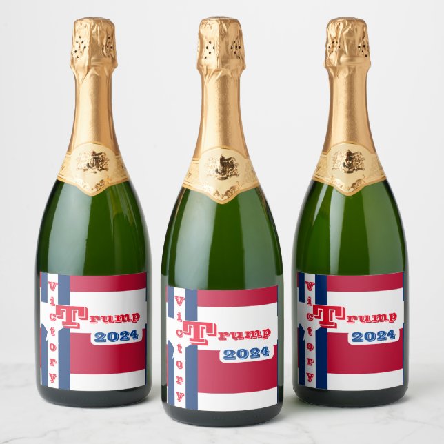 ÉTIQUETTES POUR BOUTEILLES DE VIN MOUSSEUX TRUMP 2024 (Bouteilles)