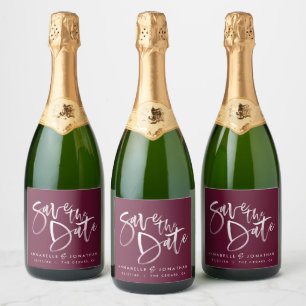 Étiquettes Pour Bouteilles De Vin Mousseux Type de script d'aquarelle moderne mariage simple