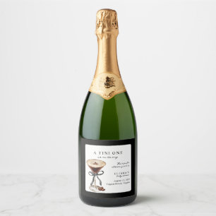 Étiquettes Pour Bouteilles De Vin Mousseux Une petite est en route Baby Shower 