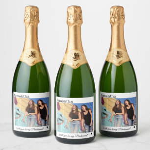 Étiquettes Pour Bouteilles De Vin Mousseux Veux-tu être ma demoiselle d'honneur, proposition