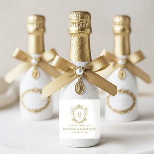 Étiquettes Pour Bouteilles De Vin Mousseux Vieux Argent Blason Vintage Mariage