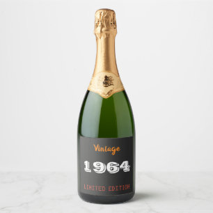 Étiquettes Pour Bouteilles De Vin Mousseux Vintage 1964 édition limitée 60e cadeau d'annivers