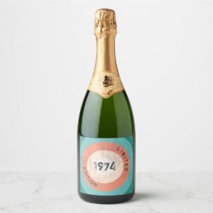 Étiquettes Pour Bouteilles De Vin Mousseux Vintage 1974 édition limitée 52e anniversaire