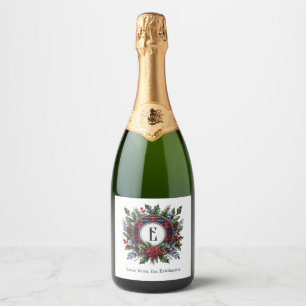 Étiquettes Pour Bouteilles De Vin Mousseux Vintage Rich Plaid Monogramme