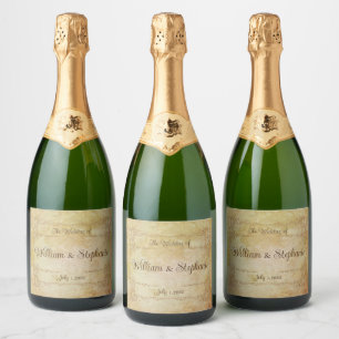 Étiquettes Pour Bouteilles De Vin Mousseux Vintage victorien romantique Fairytale Mariage