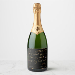 Étiquettes Pour Bouteilles De Vin Mousseux Vous serez ma demoiselle d'honneur