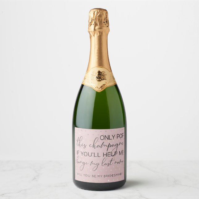 Étiquettes Pour Bouteilles De Vin Mousseux Vous serez ma demoiselle d'honneur (Devant)