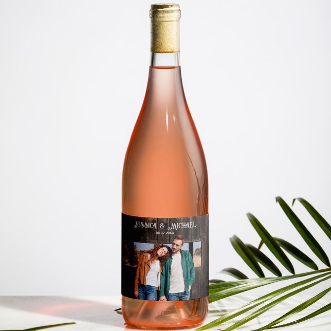 Étiquettes Pour Bouteilles De Vin Mousseux Western Rustic Mariage photo (Créateur téléchargé)