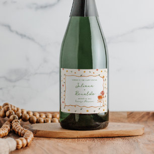 Étiquettes Pour Bouteilles De Vin Mousseux Whimsical Italien Citrus Mariage