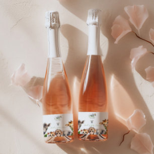 Étiquettes Pour Bouteilles De Vin Mousseux Wild One Safari Animal Jungle Baby shower