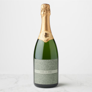 Étiquettes Pour Bouteilles De Vin Mousseux William Morris Motif Saule Antique Vert Sauge