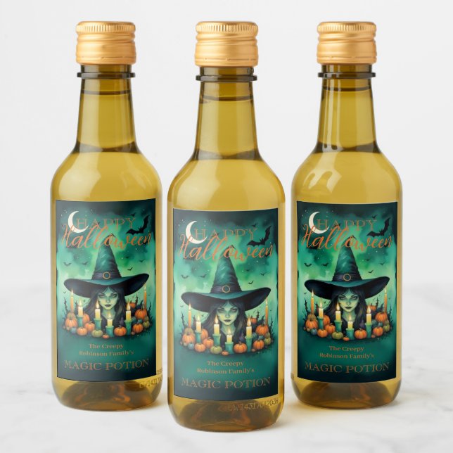 Étiquettes Pour Bouteilles De Vin Mystical & Attractive Halloween Witch Conjures  (Bouteilles)