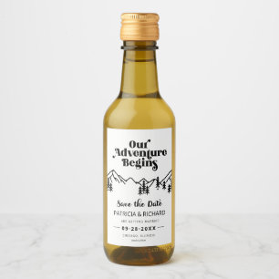Étiquettes Pour Bouteilles De Vin Notre aventure commence Enregistrement de date de