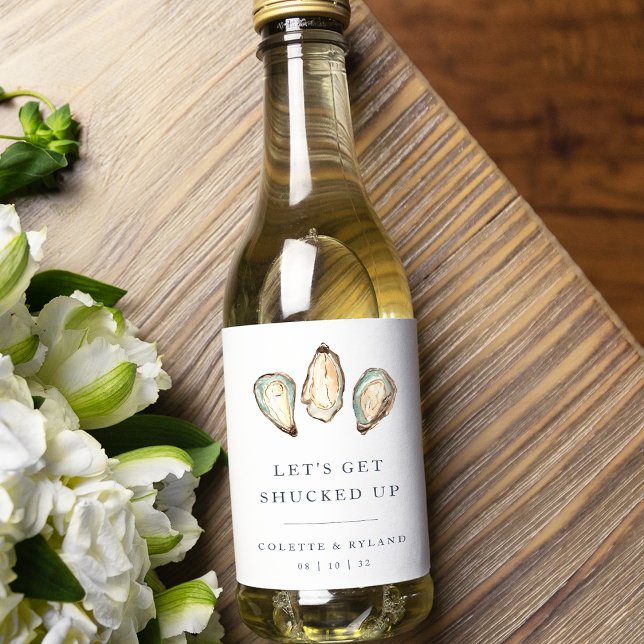 Étiquettes Pour Bouteilles De Vin On se fait baiser. | Mariage d'huîtres côtières (Créateur téléchargé)