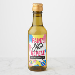 Étiquettes Pour Bouteilles De Vin Peinture colorée Sip Répéter Bachelorette Party Fa