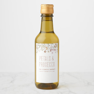 Étiquettes Pour Bouteilles De Vin Pétales et Prosecco Réception de Mariage aux Fleur