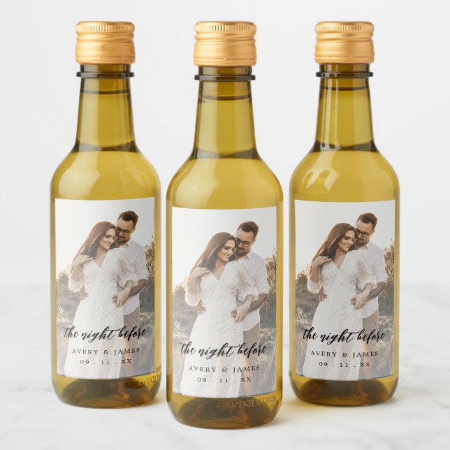 Étiquettes Pour Bouteilles De Vin Photo Rustique Moderne La Nuit Avant La Calligraph (Bouteilles)