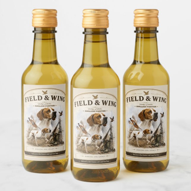 Étiquettes Pour Bouteilles De Vin Pointer Anglais   (Bouteilles)
