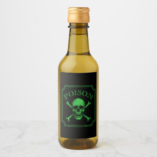 Étiquettes Pour Bouteilles De Vin Poison Crâne et os croisés Halloween Design Imprim