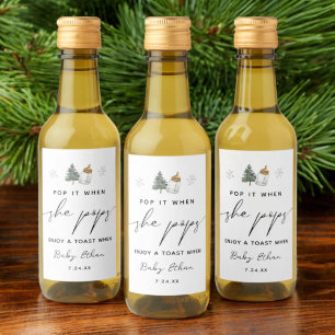 Étiquettes Pour Bouteilles De Vin Pop it When She Pops Mountain Winter Baby shower