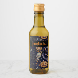 Étiquettes Pour Bouteilles De Vin Pus Citrouille Halloween Éffrayant vintage