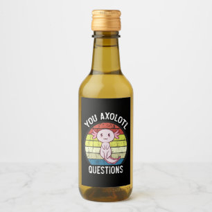 Étiquettes Pour Bouteilles De Vin Rétro 90s Vous Questions Axolotl Vintage Coucher d