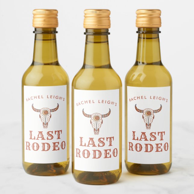 Étiquettes Pour Bouteilles De Vin Rodéo Dernier de la cowgirl du désert (Bouteilles)
