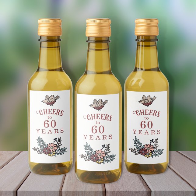 Étiquettes Pour Bouteilles De Vin Salutations aux années Anniversaire Fête Favor (Personalized Birthday Favor Labels)