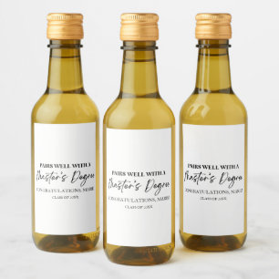 Étiquettes Pour Bouteilles De Vin Se Paire Bien Avec Un Cadeau De Diplôme De Master