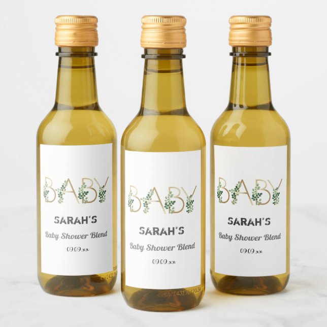 Étiquettes Pour Bouteilles De Vin Simple Élégant Bébé Slogan Baby Shower Mini (Bouteilles)