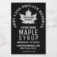 Sirop d'érable à feuilles blanches Logo noir incur