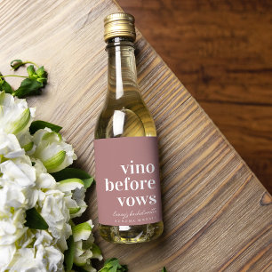 Étiquettes Pour Bouteilles De Vin Vino Before Vows Fête de Bachelorette en Pays Viti